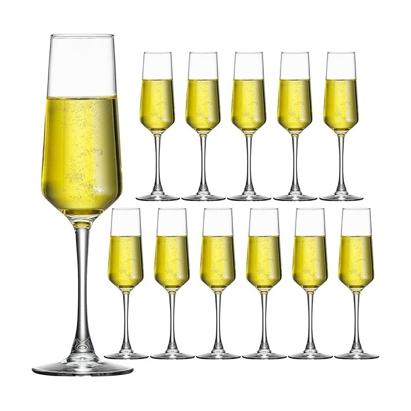 Lot de 6 Flûtes à Champagne élégant  Verre  6pcs