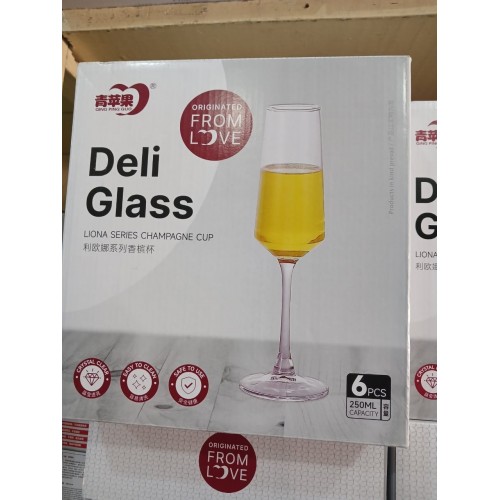 Lot de 6 Flûtes à Champagne élégant  Verre  6pcs 2