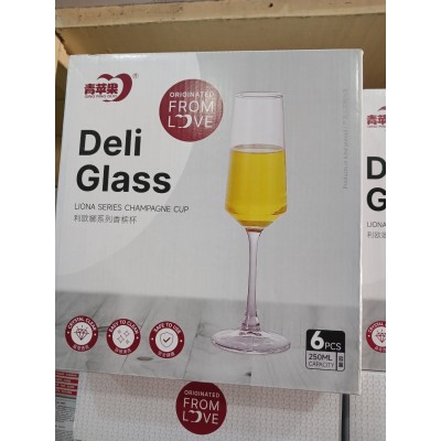 Lot de 6 Flûtes à Champagne élégant  Verre  6pcs