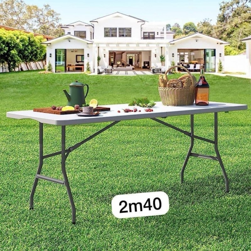 Table pliante portable rectangulaire pour fête  2.40 Mètres