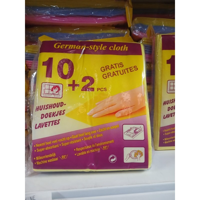 Générique Paquet de 12 chiffons de nettoyage polyvalents