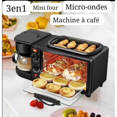 Machine multifonction 3 en 1 Mini four Grille pain  machine à café