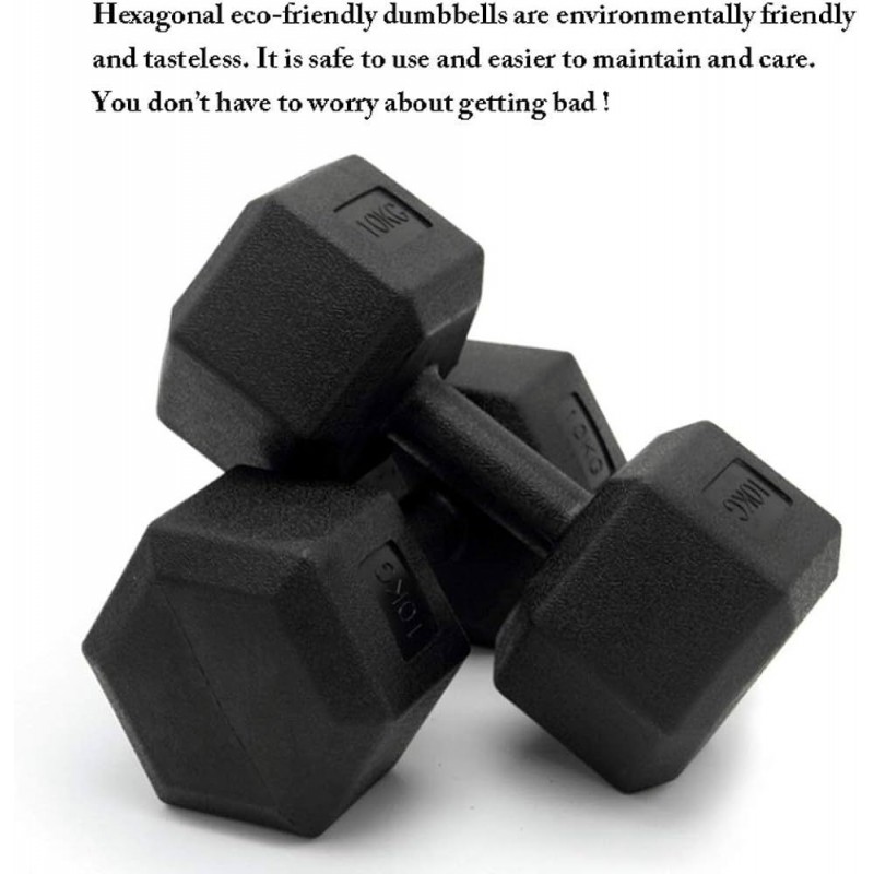 Lot de 2  biceps Haltère  caoutchouté en acier 10kg x 2