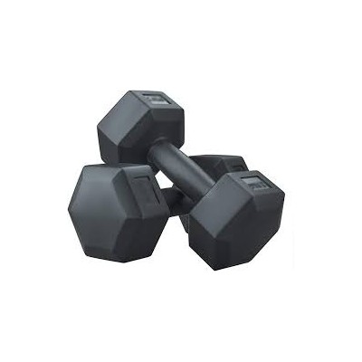 Lot de 2  biceps Haltère  caoutchouté en acier 10kg x 2