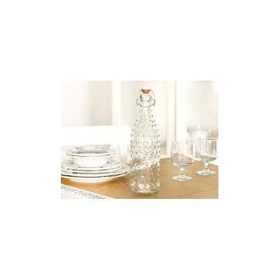Lot de 2  Bouteilles Verre Transparent 1 Litre x 2