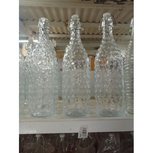 Lot de 2  Bouteilles Verre Transparent 1 Litre x 2 2