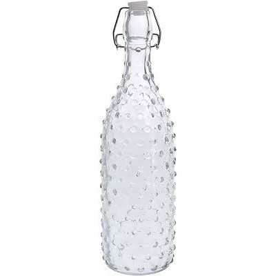 Lot de 2  Bouteilles Verre Transparent 1 Litre x 2
