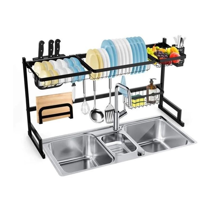 Égouttoir à vaisselle pour évier 2 niveaux