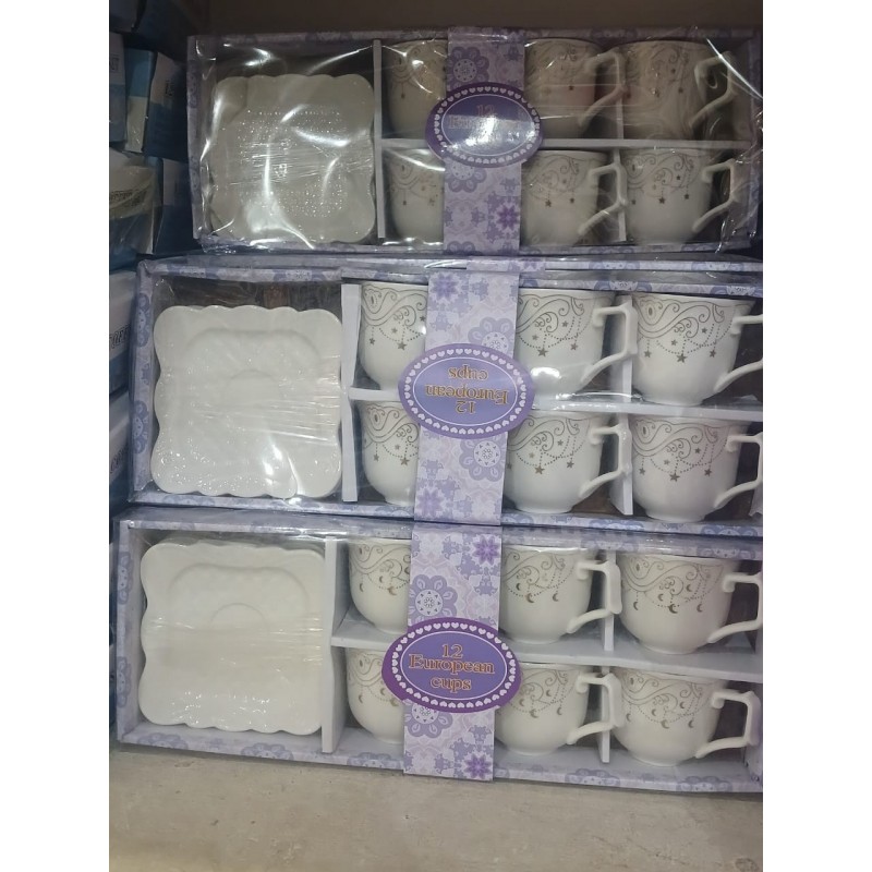 Tasse de Service 12 pièces  Ensemble  petit déjeuner