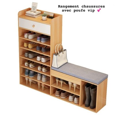 Armoire à chaussures avec tabouret  et tiroir