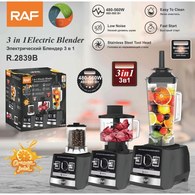 3 en 1 Mixeur fruits , moulin  grain , hachoir viande multifonctions