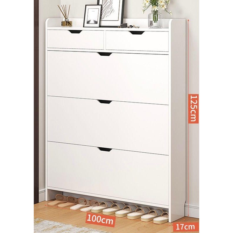 Meuble de Rangement à Chaussures blanc en bois