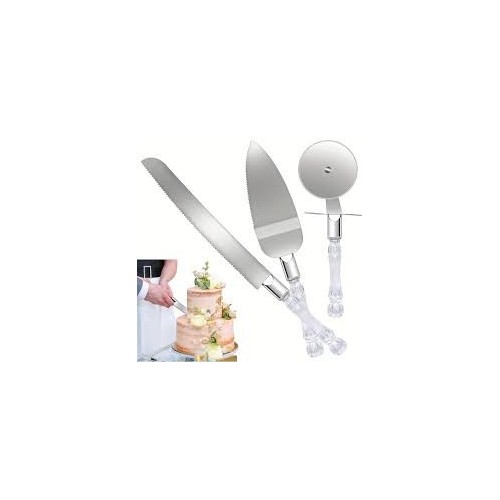 Set 3 pièces découpe pizza, pain et Dessert  gâteau