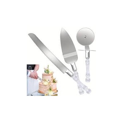 Set 3 pièces découpe pizza, pain et Dessert  gâteau