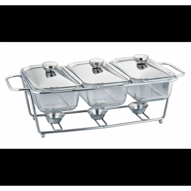 Chauffe-plats, réchaud à buffet  3 compartiments