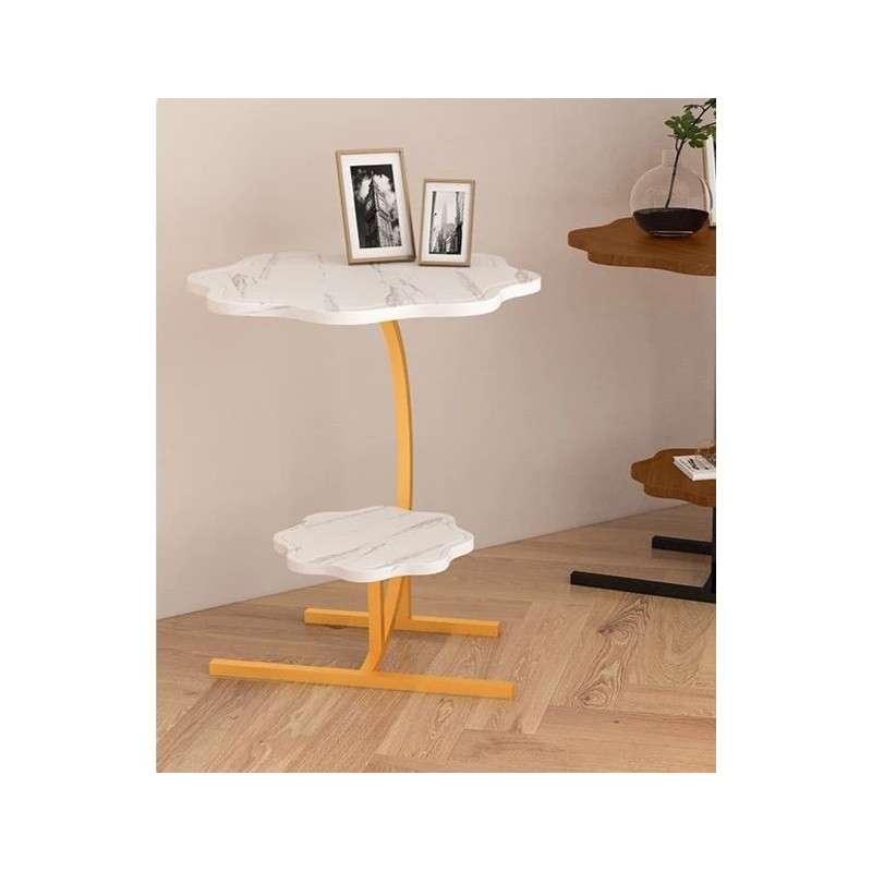 Table d'appoint rétro en forme de C