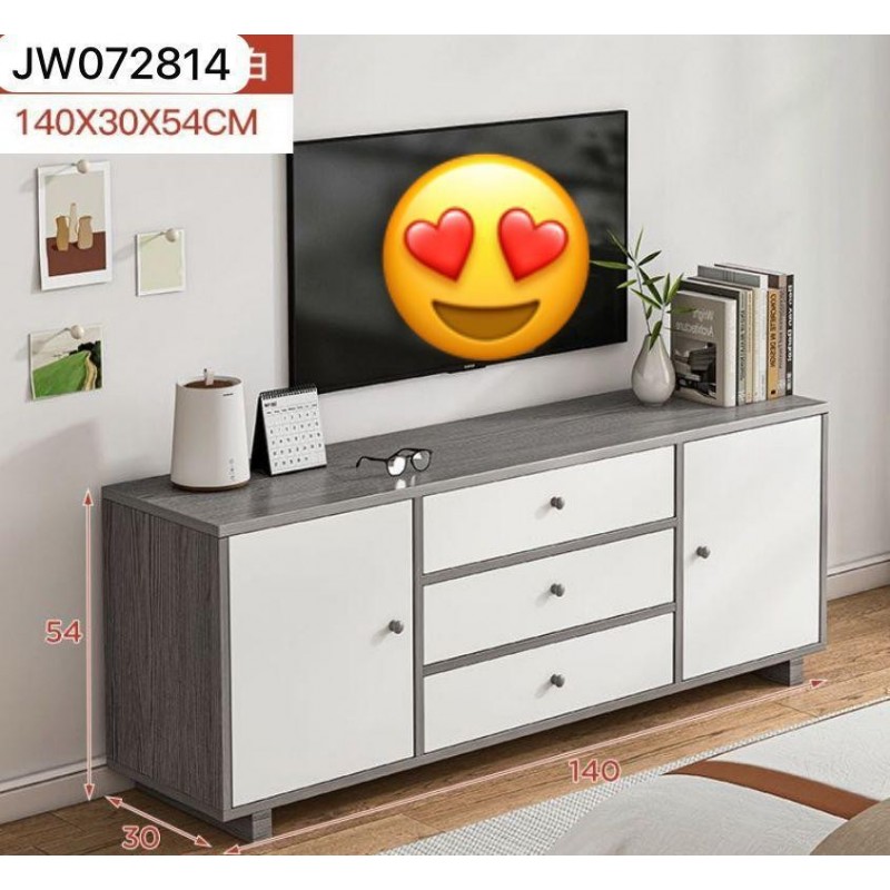 Meuble TV moderne avec étagère  de Rangement 1.40M