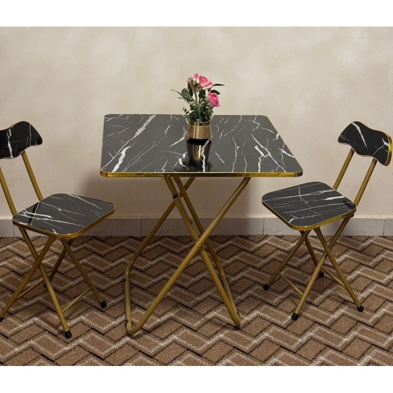 Table Tête à tête  de luxe Pliable Avec 2 Chaises