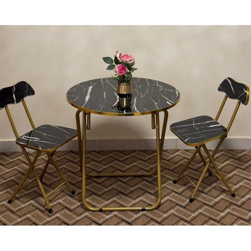 Table Tête à tête  de luxe Pliable Avec 2 Chaises