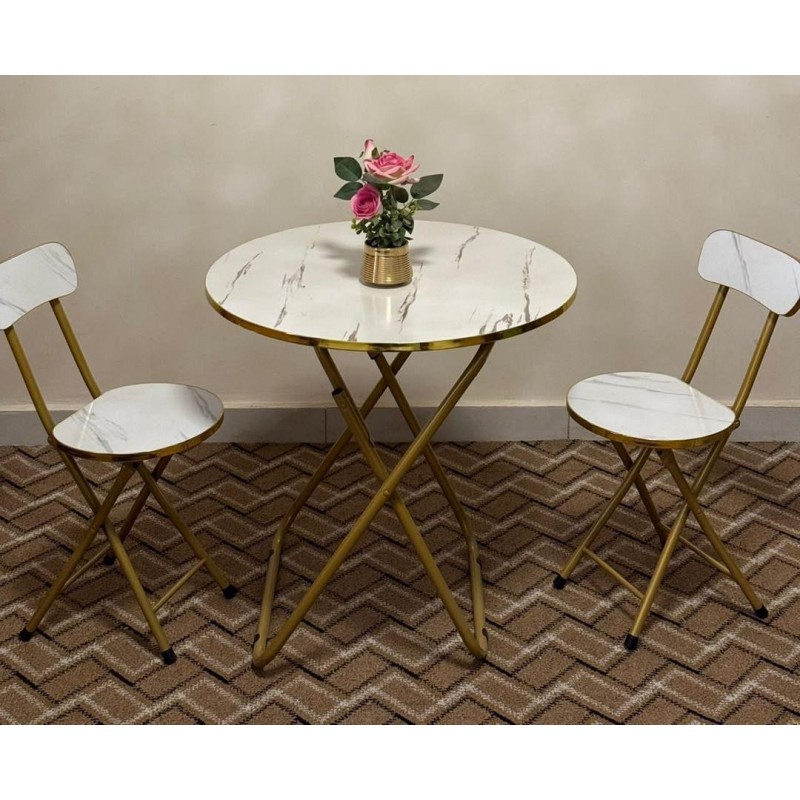 Table Tête à tête  de luxe Pliable Avec 2 Chaises