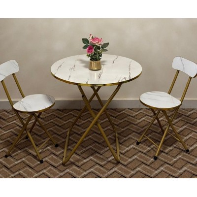 Table Tête à tête  de luxe Pliable Avec 2 Chaises