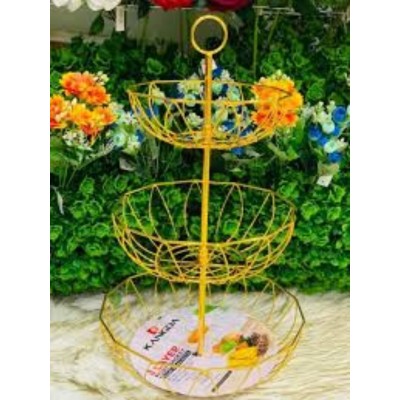 Corbeille à fruits en Doré à 3 étages Design Moderne