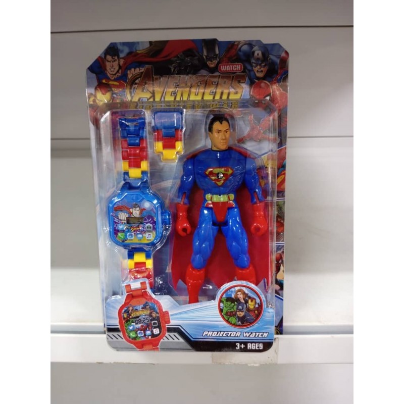 jouets pour enfants montre numérique + Super Man ou Spider Man