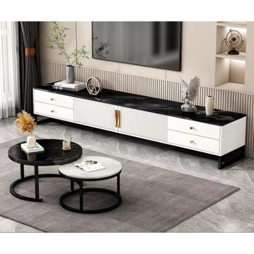 Ensemble  2 Meubles de Luxe Noirs  Marbre