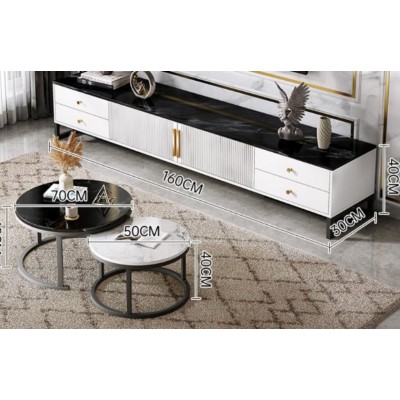 Ensemble  2 Meubles de Luxe Noirs  Marbre