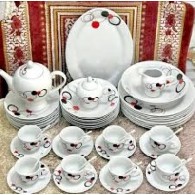 47 pièces Service de table porcelaine