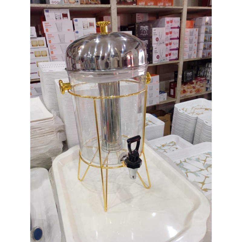 Fontaine Distributeur de Jus 8L avec Tube à Glace et Support