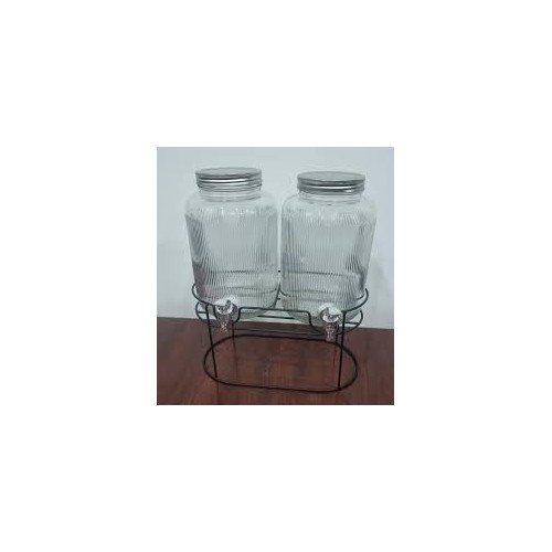 Lot de 2  Fontaines distributeurs de boissons de 5.5 L  en Verre 2