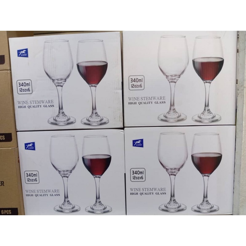 Lot  6 Verres A Vin coupe Transparent