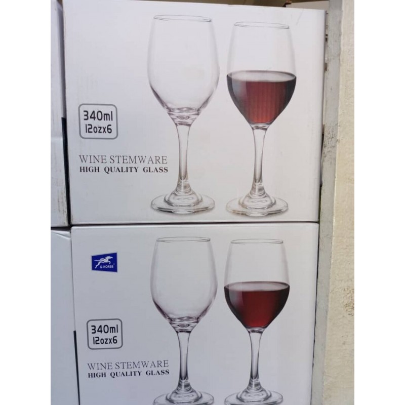 Lot  6 Verres A Vin coupe Transparent