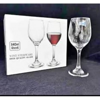 Lot  6 Verres A Vin coupe Transparent