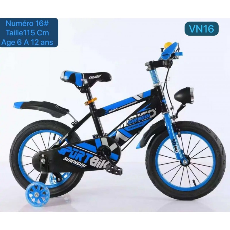 Vélo pour enfants 16 pouces de 6 à 10 ans