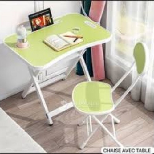 Table d'étude pliable  pour enfants avec chaise