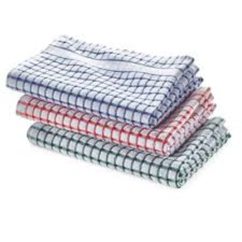 Torchons coton avec un motif à carreaux 12 pieces