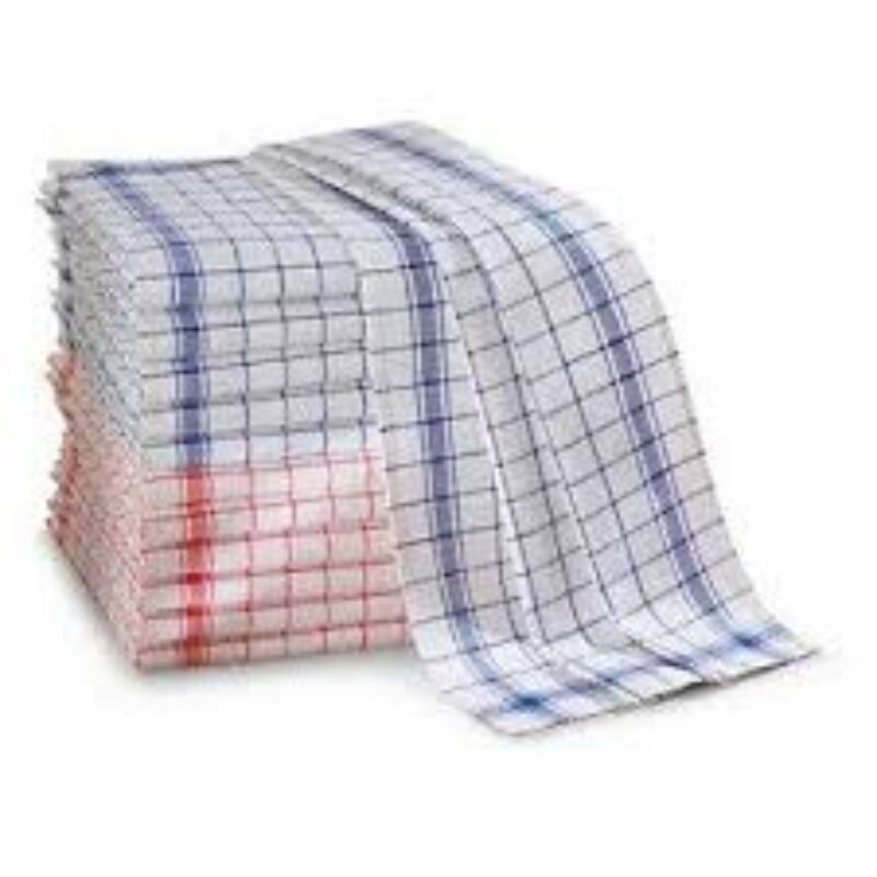 Torchons coton avec un motif à carreaux 12 pieces