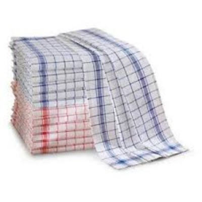 Torchons coton avec un motif à carreaux 12 pieces