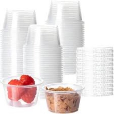 Lot 50 Pcs Pot  en Plastique  Ronde 500 Ml  avec Couvercle
