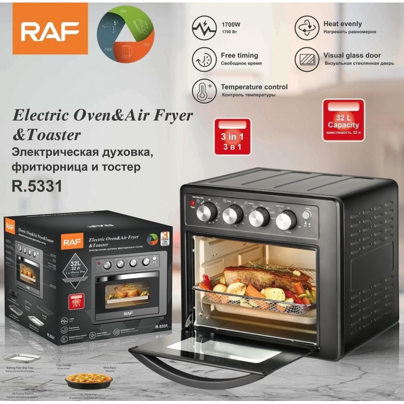 Four électrique, friteuse à air, grille-pain 3 en 1