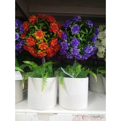 Plantes Artificielles Pot  Décoration Boule  Fleurs  1 pièce