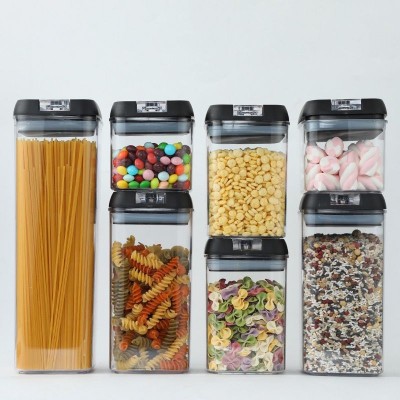 Lot de 7 boîtes de rangement transparentes hermétiques empilables