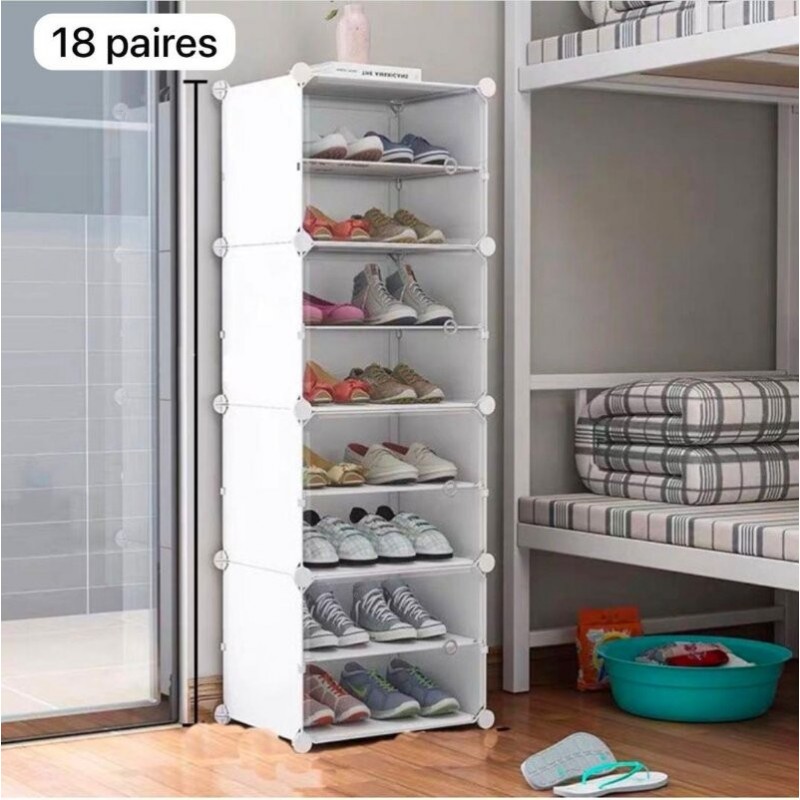 Étagère à chaussures en plastique empilable