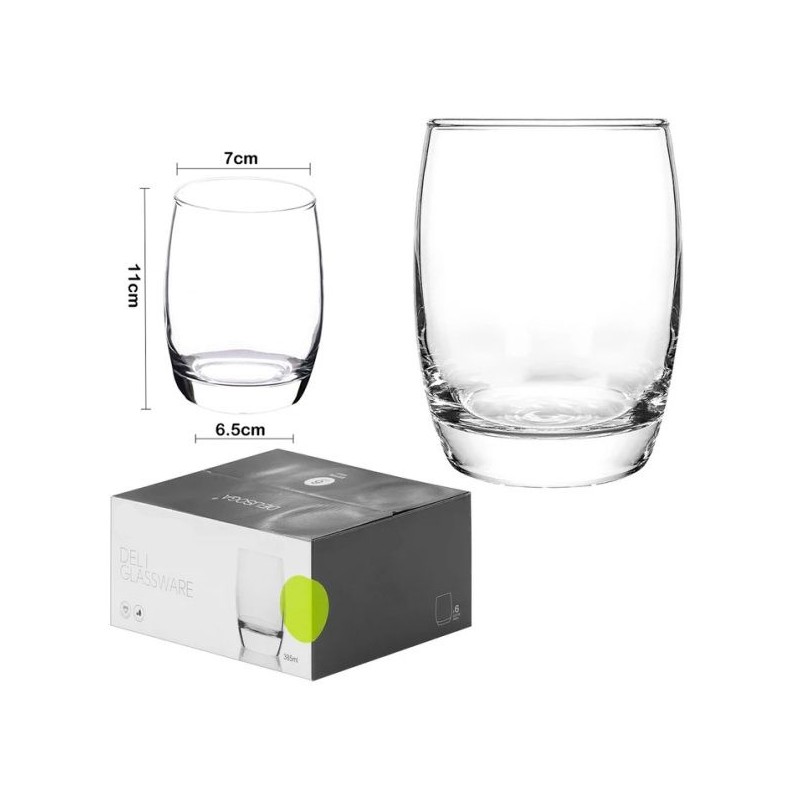 Lot de 6 verre a boisson transparent  à bord fin