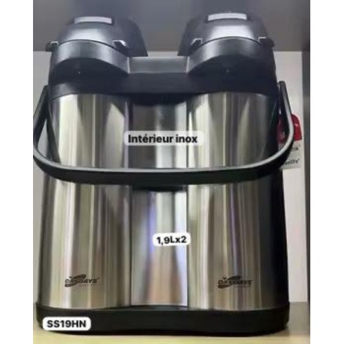 Thermos double réservoir 1.9 L  X 2  pour  boissons chaudes que froides 2