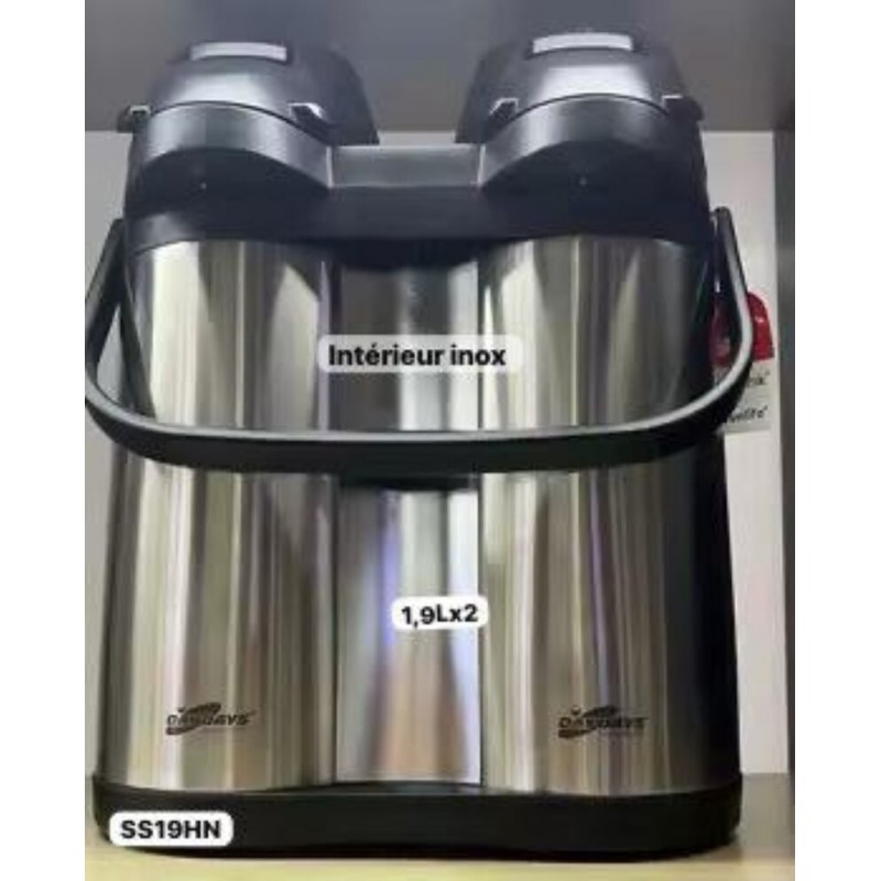 Thermos double réservoir 1.9 L  X 2  pour  boissons chaudes que froides