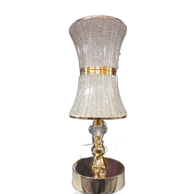 Lampe de Table Rechargeable LED – Abat-Jour Texturé, Base Dorée et Luminosité Réglable