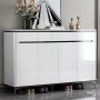 Armoire à Chaussures Blanche Élégante – Dessus en Marbre et Design Minimaliste